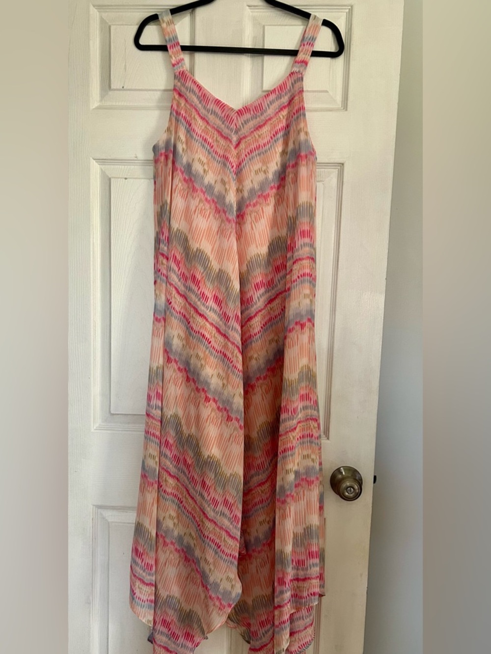 Emma and Michele women’s lightweight flowy resort/vacation dress with straps XL